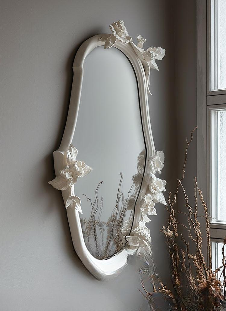 Nevaeh Retro Carved Wall Mirror