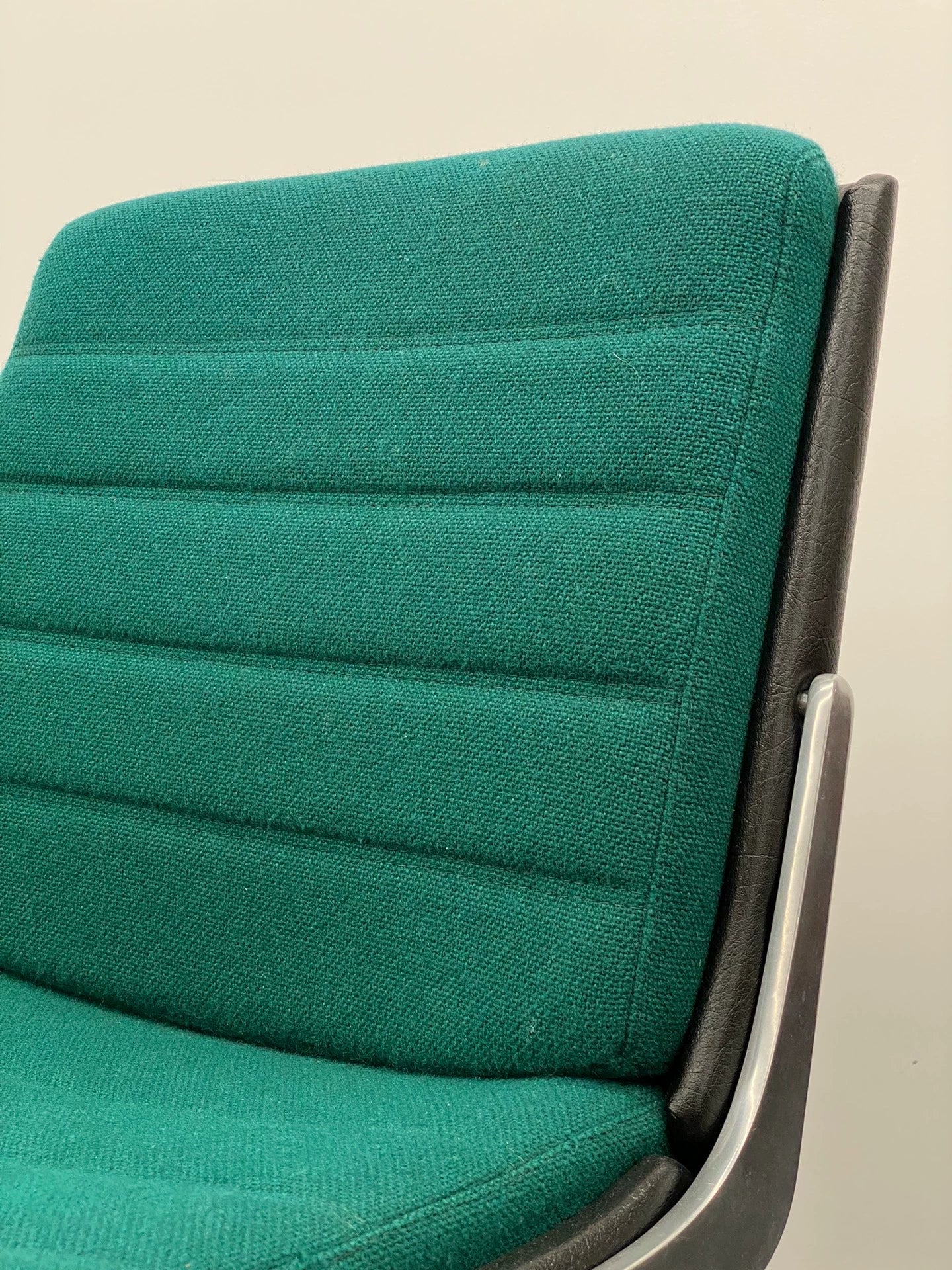 Vintage Drabert 1970s German Lake Green Wool Fabric Lounge Chair Mid-Century