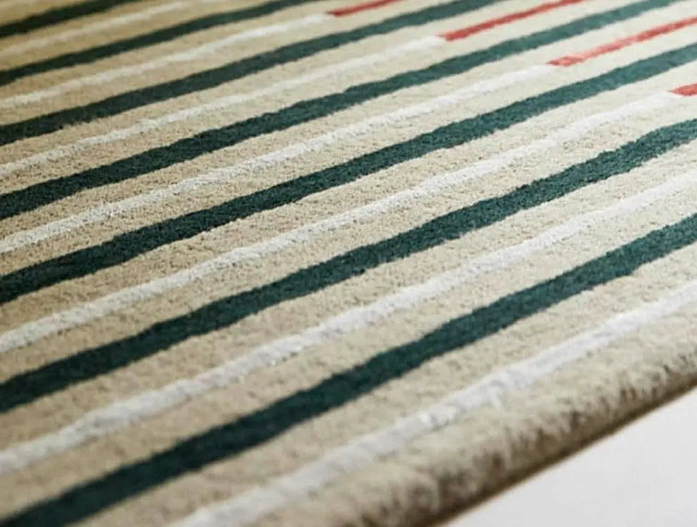 2025 new room layout carpet mat living room bedroom bedside coffee table sofa handmade line retro style custom