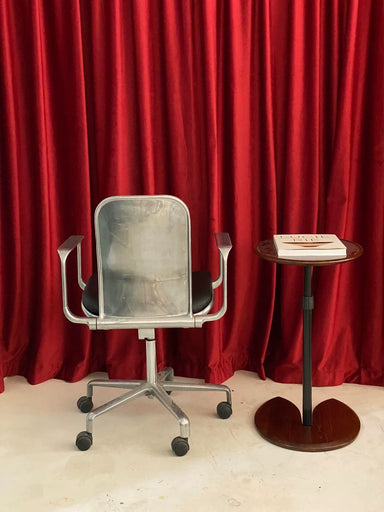 Vintage Italian Frederick Scott Hille Swivel Office Chair Metal Back Adjustable