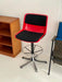 Vintage Italian 1980s Modus Atomic Red Adjustable Bar Stool Designer Chair