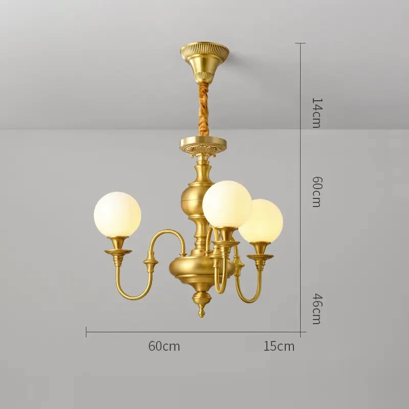 Lorenzo Retro Copper Chandelier Lamp