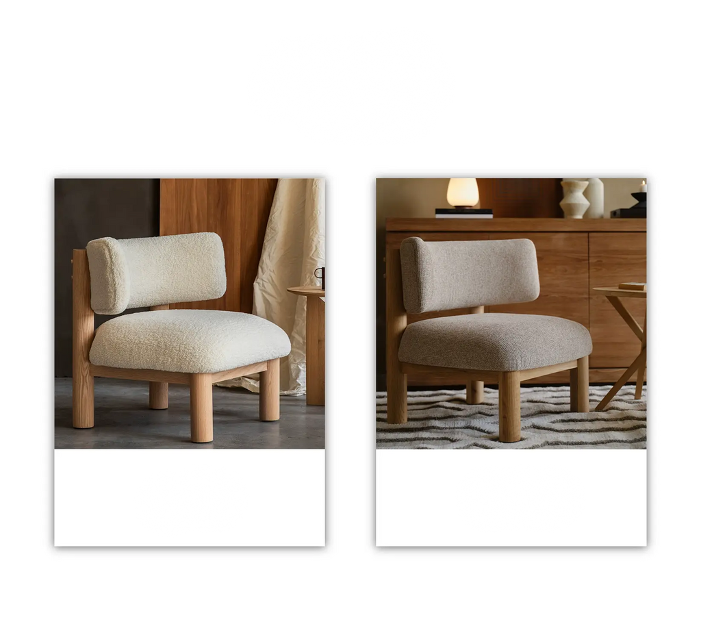 Cesare White Leisure Chair with Solid Oak Frame