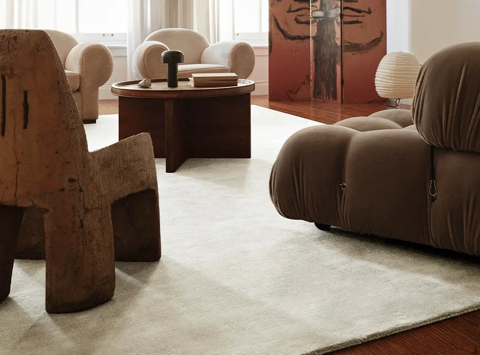 Seraphina Hand-Woven Beige Carpet – Luxurious Retro Design
