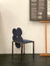 Vintage Italian Design Midnight Blue Flower Dining Chair Chrome Base