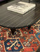 Vintage 1980s Italian Hand-Carved Stone & Metal Inlaid Coffee Table