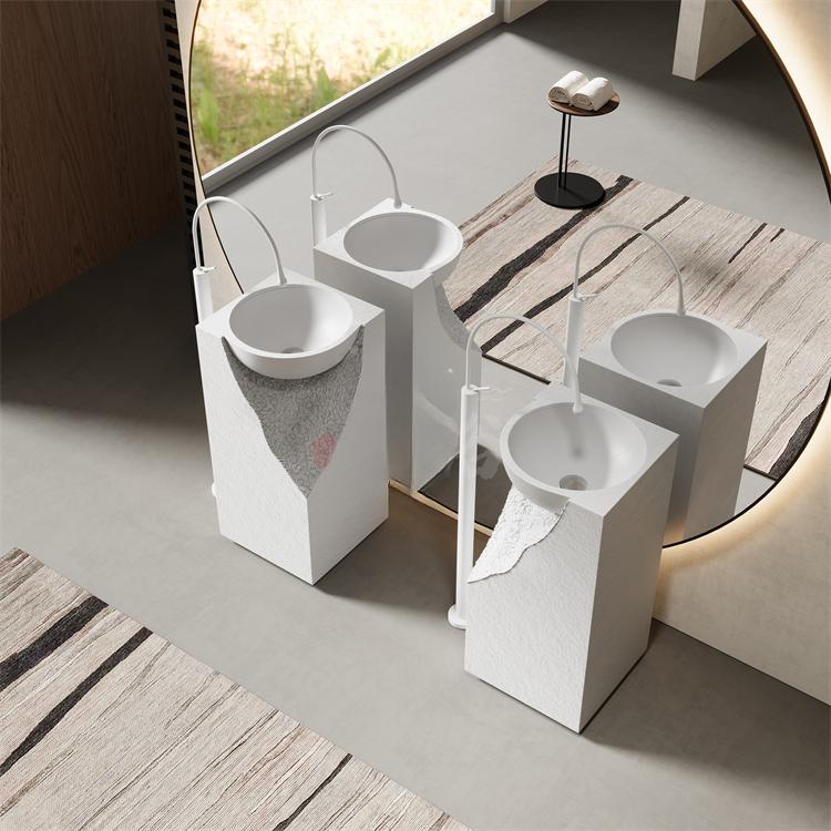 Caroline White Cave Stone Pedestal Basin
