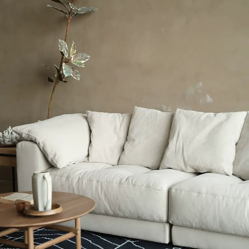 Sole Elegant White Cloud High-End Fabric Sofa
