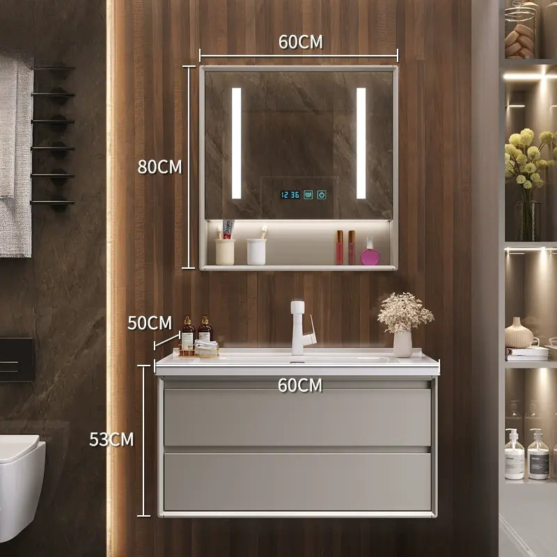 Athena Oak Bathroom Vanity with Smart Mirror