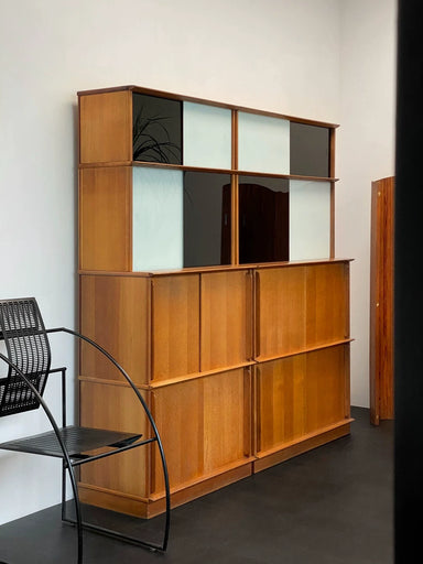 Mid-Century Modern Didier Rozaffy Multifunctional Wood Storage Cabinet Credenza