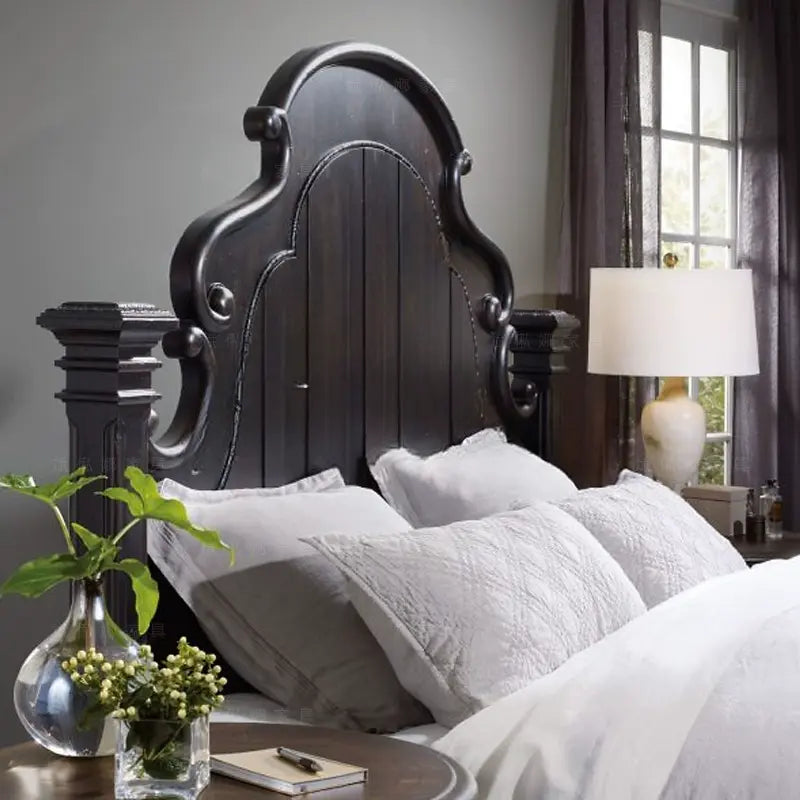 Bibi Elegant Carved Solid Wood Bed
