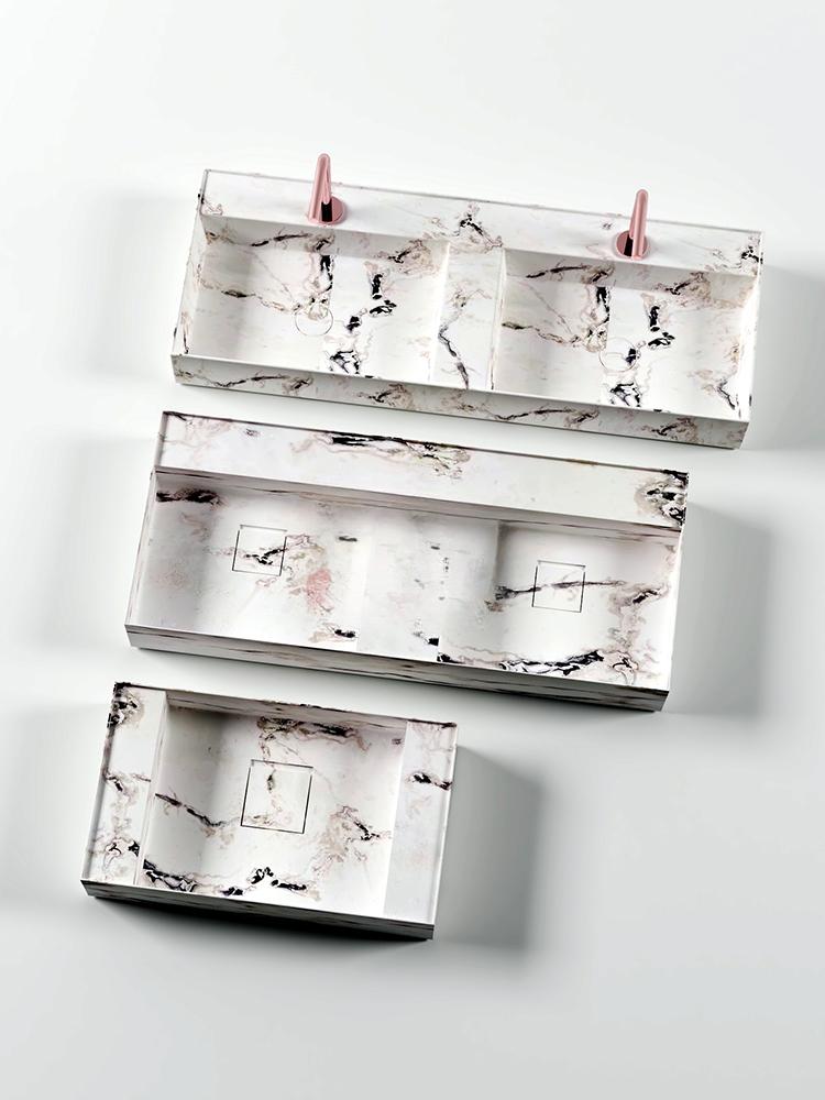 Josiah  Panda White Marble Double Basin