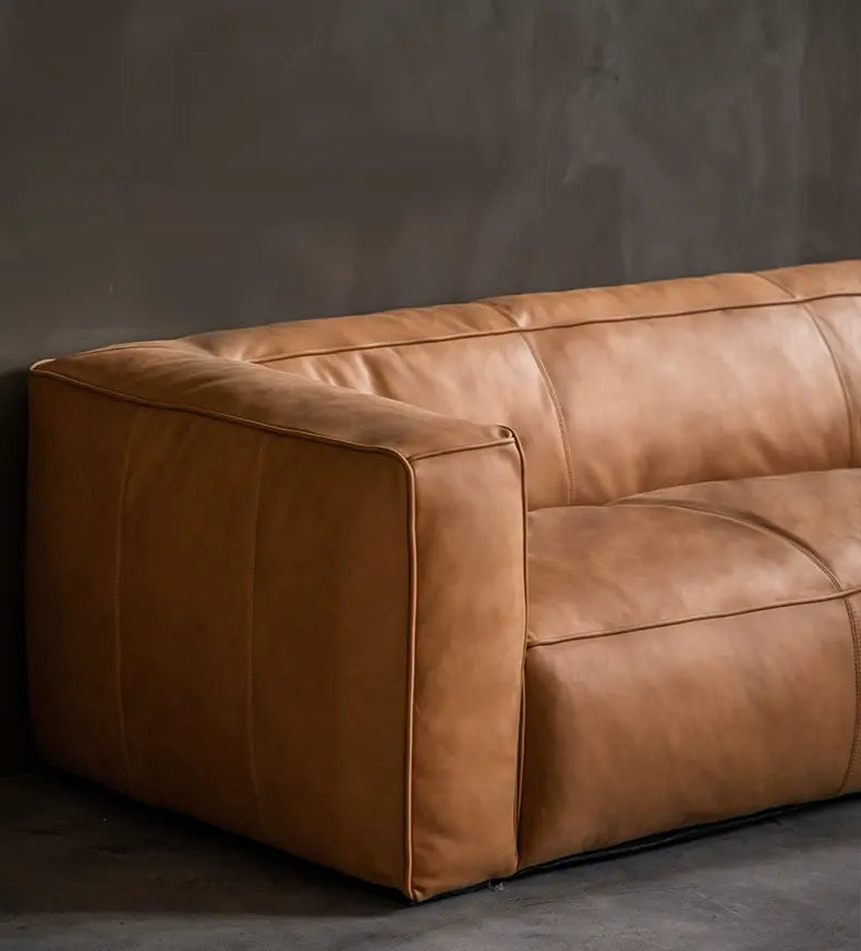 Emily Retro Style Cowhide Sofa with Subsidy