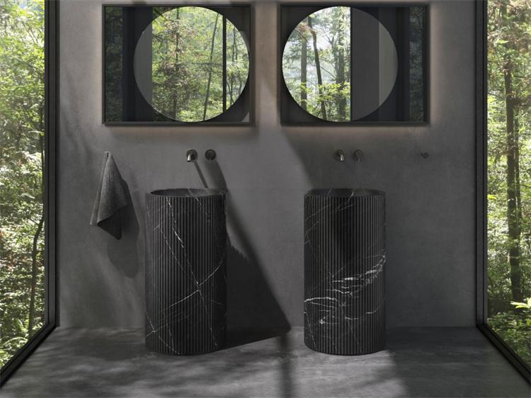 Paul Baigen Marble Pedestal Basin