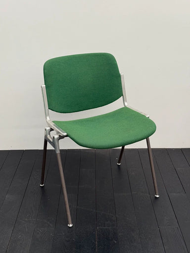 Vintage Italian Castelli DSC106 Stackable Chair by Giancarlo Piretti, Green Fabric