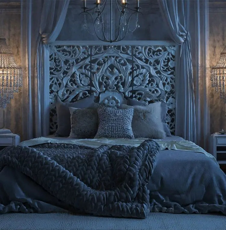 Livia Retro Town Carved Double Bed