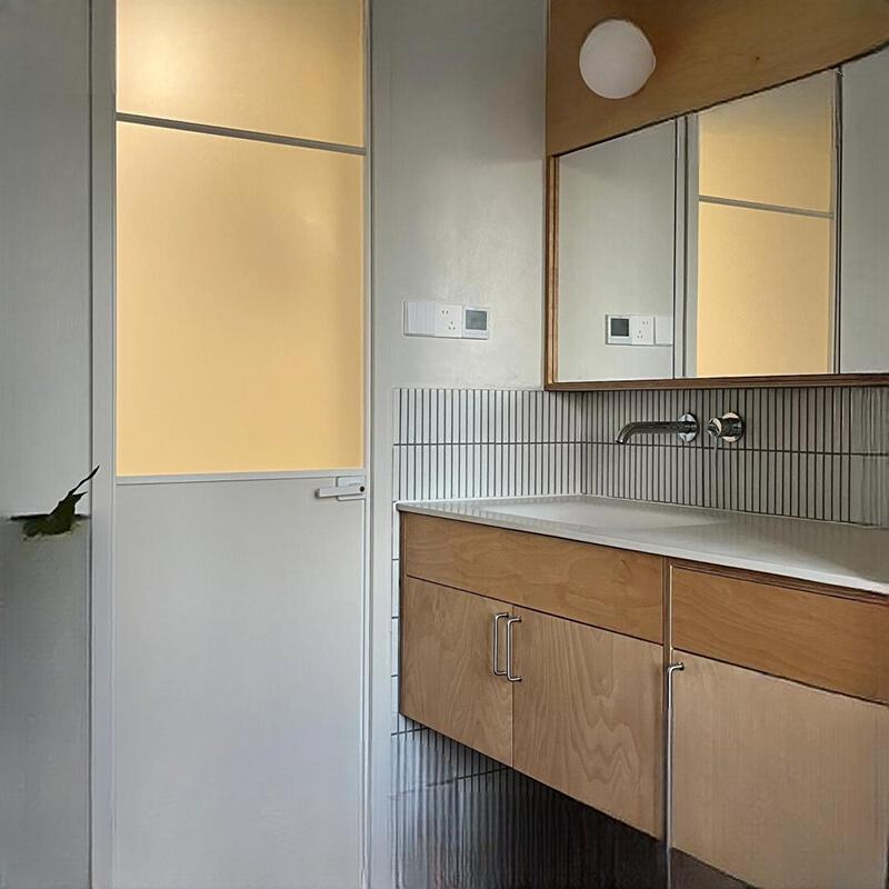 Atticus Oak Bathroom Cabinet with Robot Cleaner Space
