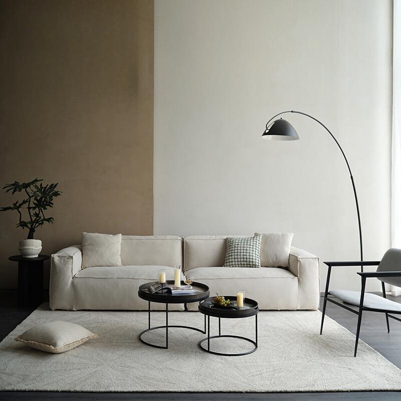 Marta High-End White Linen Sofa
