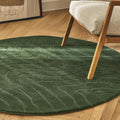Violette Handmade Round Green Carpet – Luxurious Medieval Style