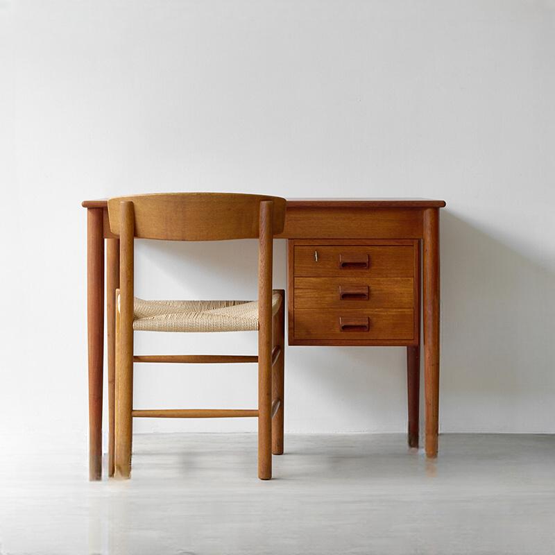 Luca Log Style Desk with Storage Drawers