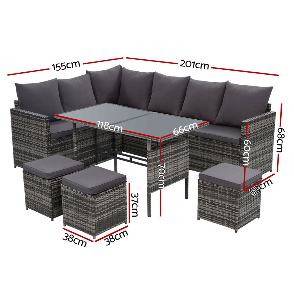 Gardeon Outdoor Furniture Dining Setting Sofa Set