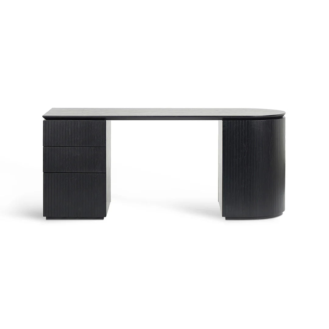 1.77m Left Drawer Office Desk - Black Oak