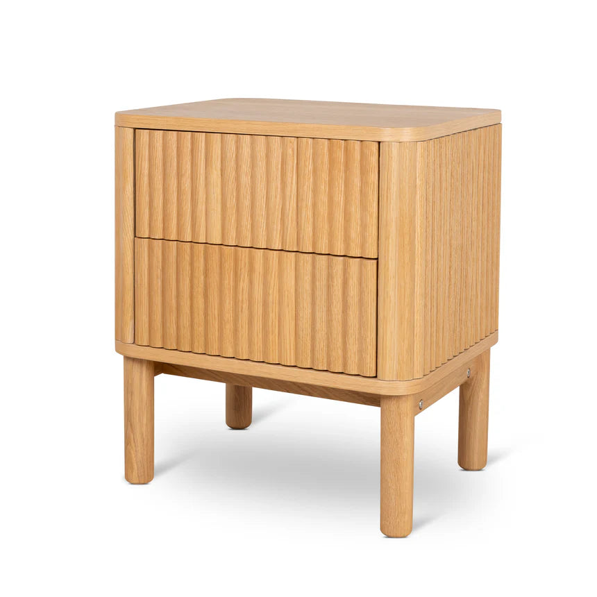 Oak Wood Bedside Table - Natural