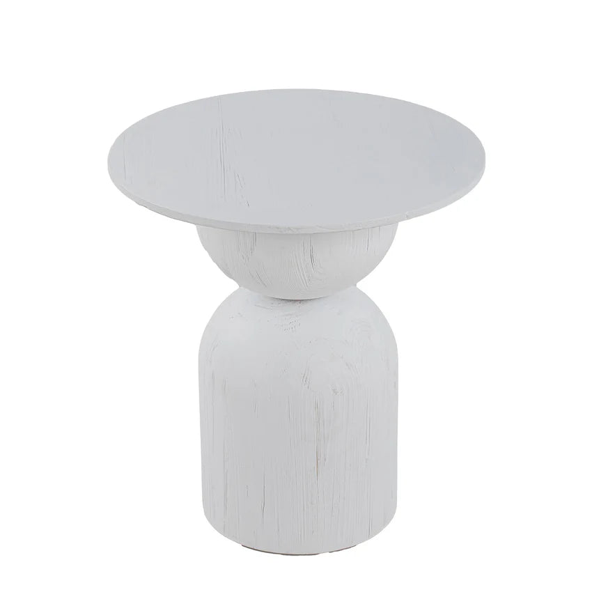 Palatine Round Side Table - Full White