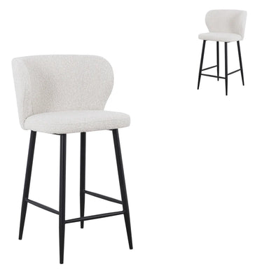 Pearl Grey Boucle Bar Stool - (Set of 2)
