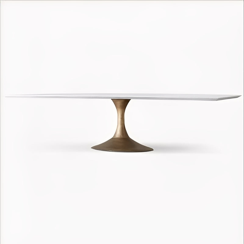 Luxurious MarbleTop With Solid MetalFrame Dining Table