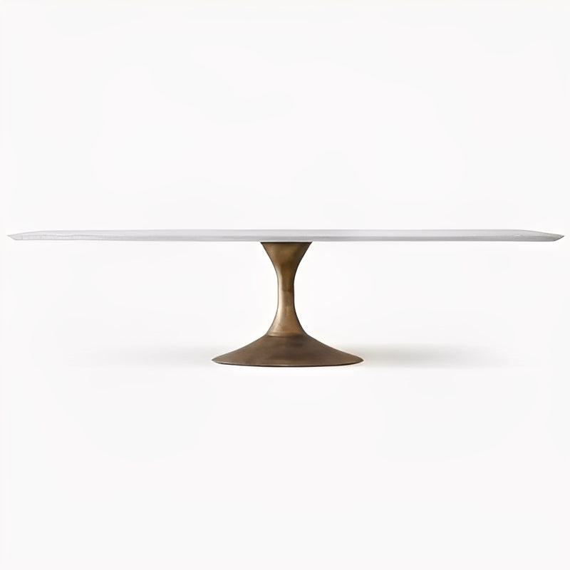 Luxurious MarbleTop With Solid MetalFrame Dining Table