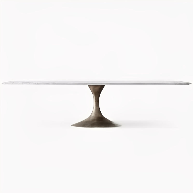 Luxurious MarbleTop With Solid MetalFrame Dining Table