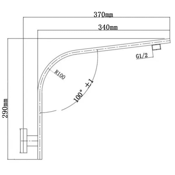 Cavallo Gooseneck Wall Mounted Shower Arm
