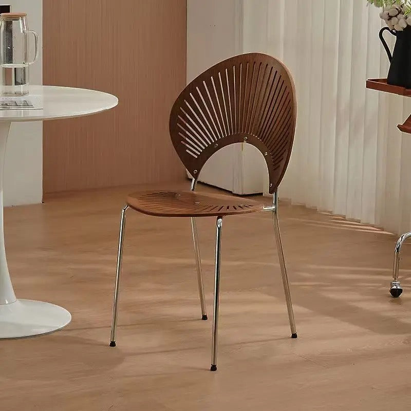 Retro solid wood shell chair home