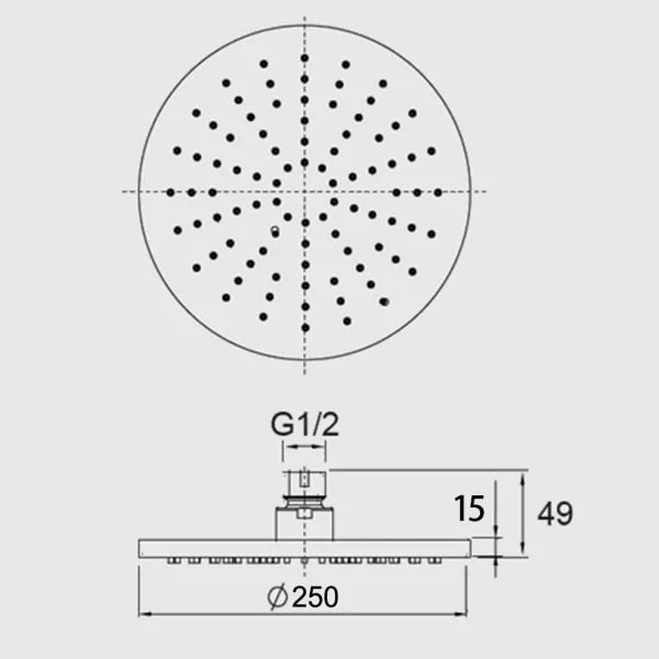 Pentro 10" Solid Brass Round Rainfall Shower Head