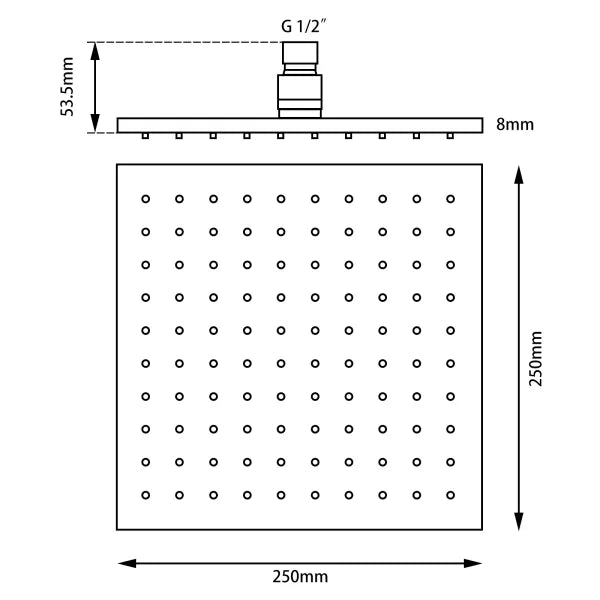 Esperia 250mm Square Shower Station