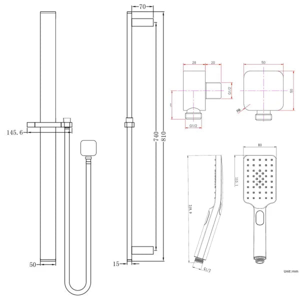 Bellino Sliding Shower Rail(ABS Handheld Shower)