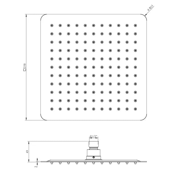 Cavallo 10" Ultra-Thin Shower Head