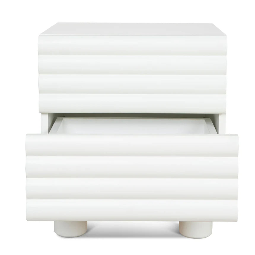 Vasuda 48cm Bedside Table - White