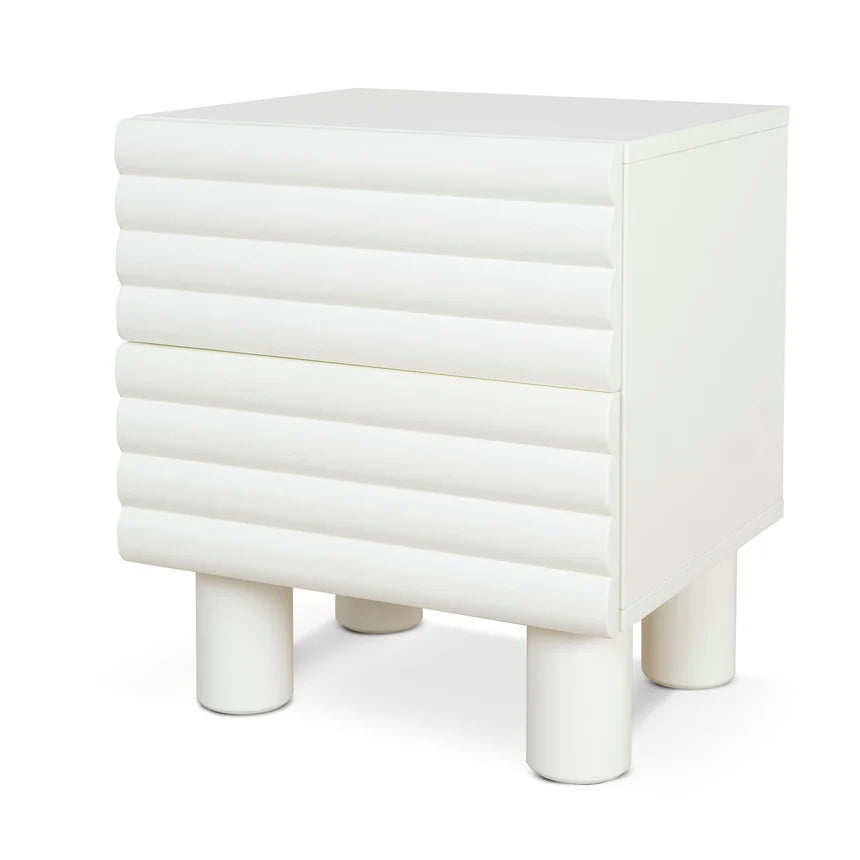 Vasuda 48cm Bedside Table - White