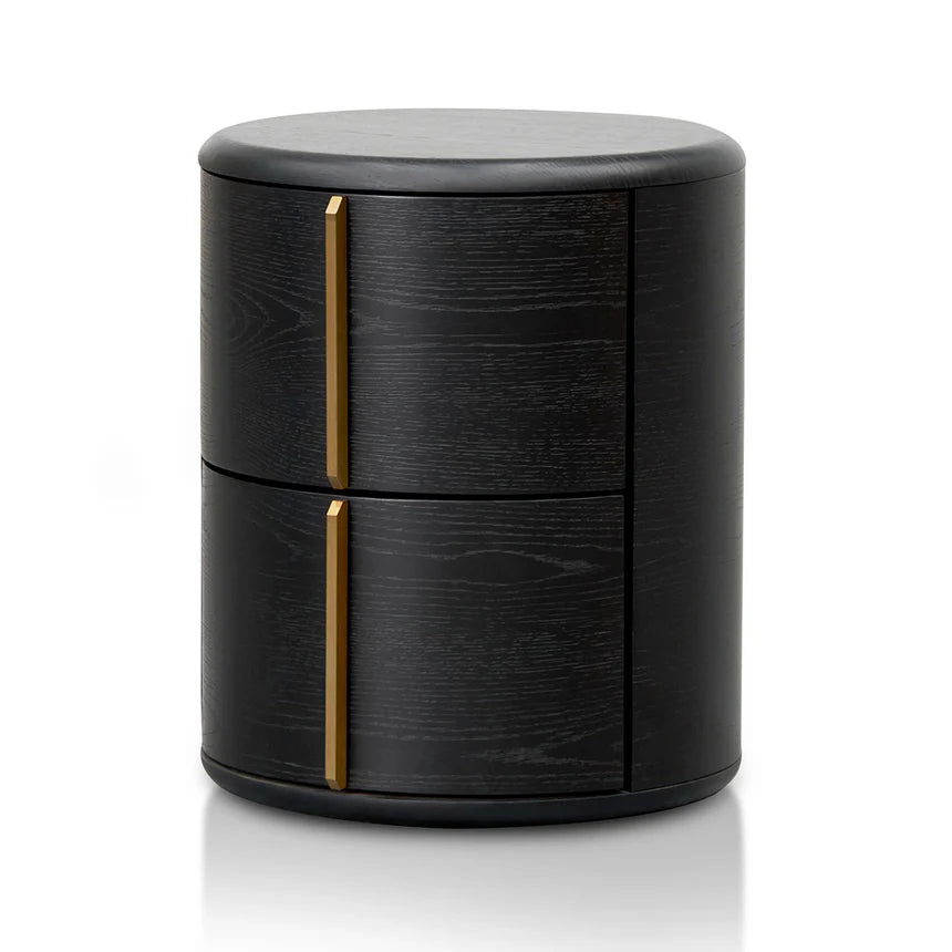 Black Round Bedside Table