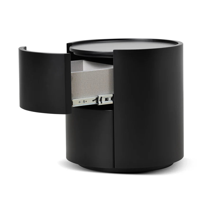 Full Matte Black Bedside Table