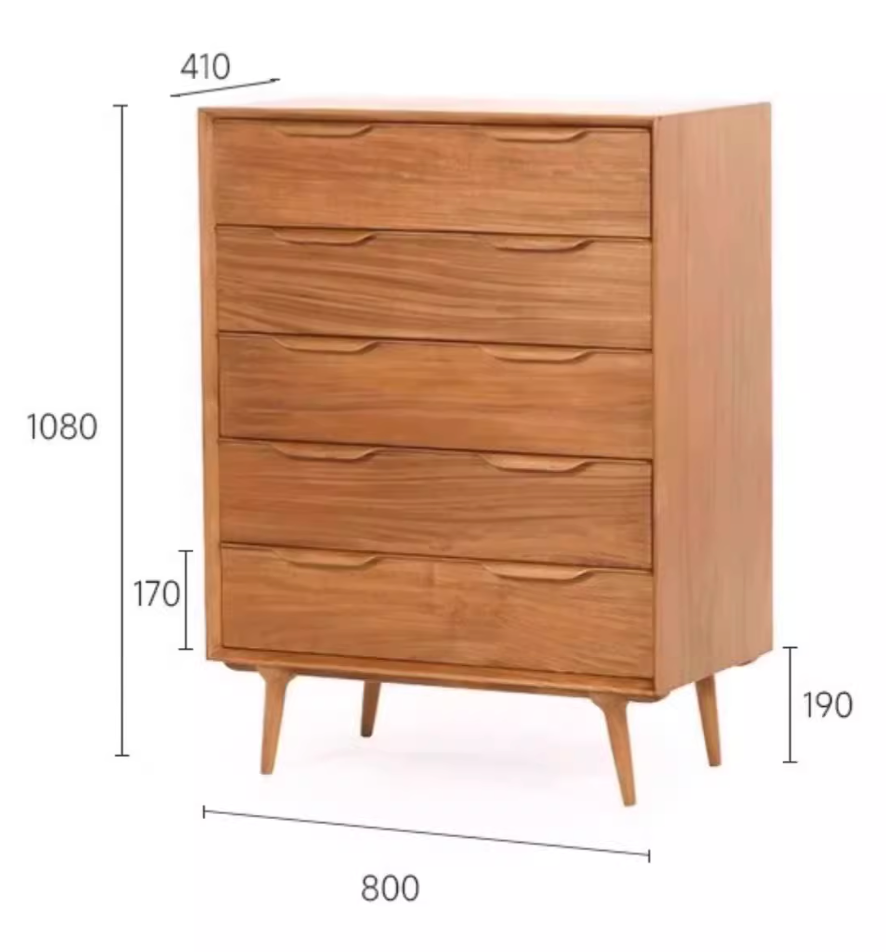 Eliza Vintage Teak Bedroom Storage Side Cabinet