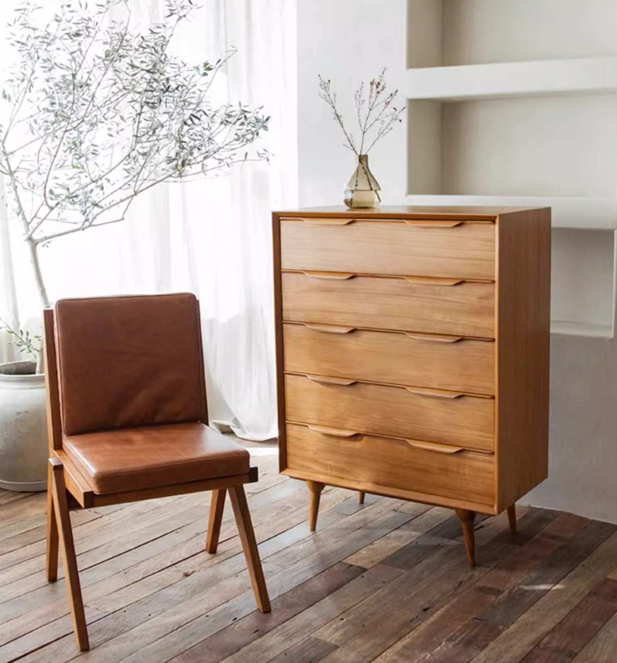 Eliza Vintage Teak Bedroom Storage Side Cabinet