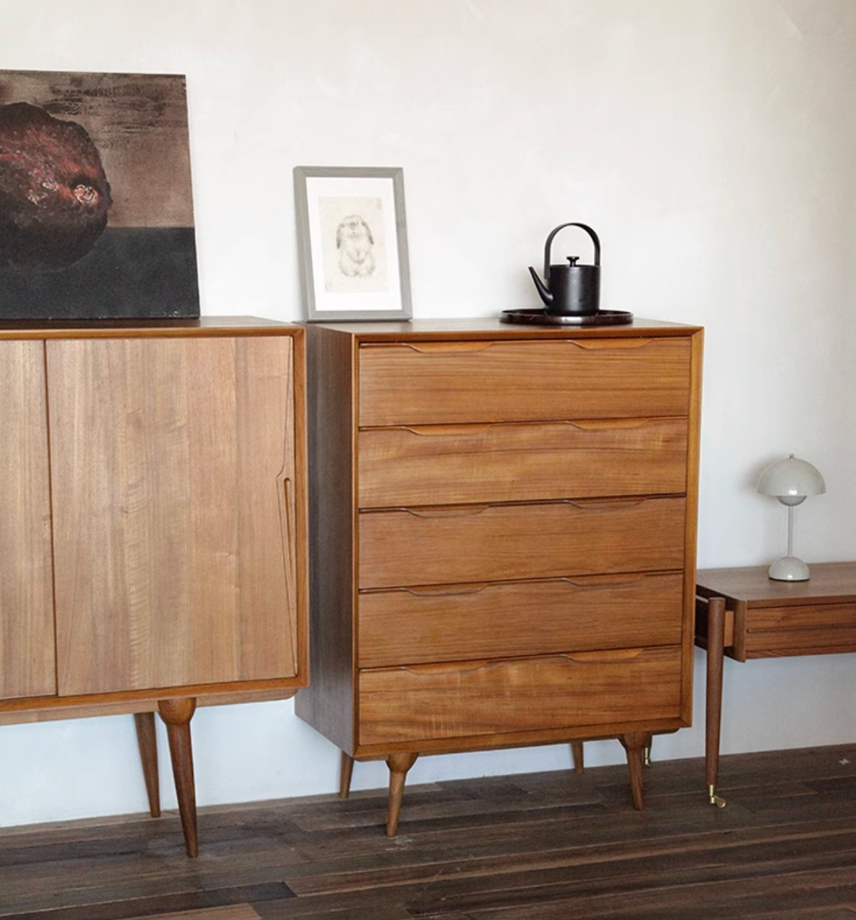 Eliza Vintage Teak Bedroom Storage Side Cabinet