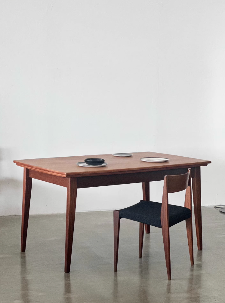 Nordic Used Danish 1970s Teak Retractable Dining Table by Danish Designer