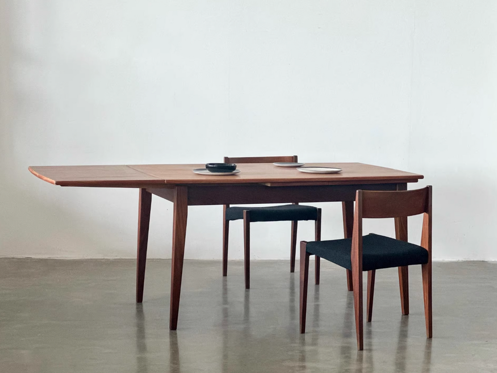 Nordic Used Danish 1970s Teak Retractable Dining Table by Danish Designer
