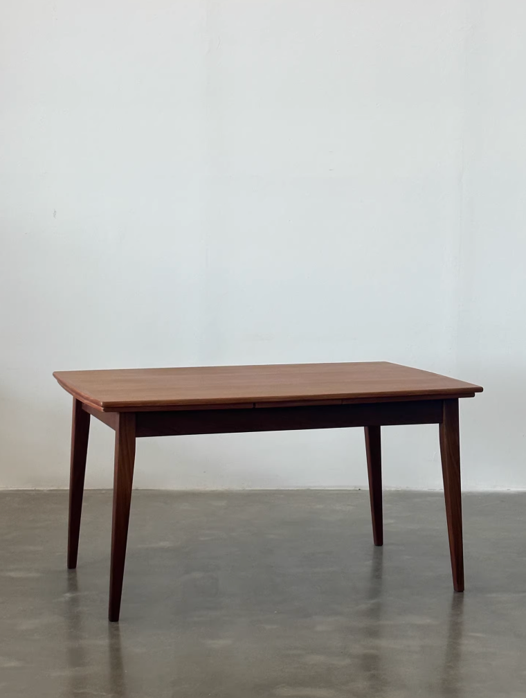 Nordic Used Danish 1970s Teak Retractable Dining Table by Danish Designer