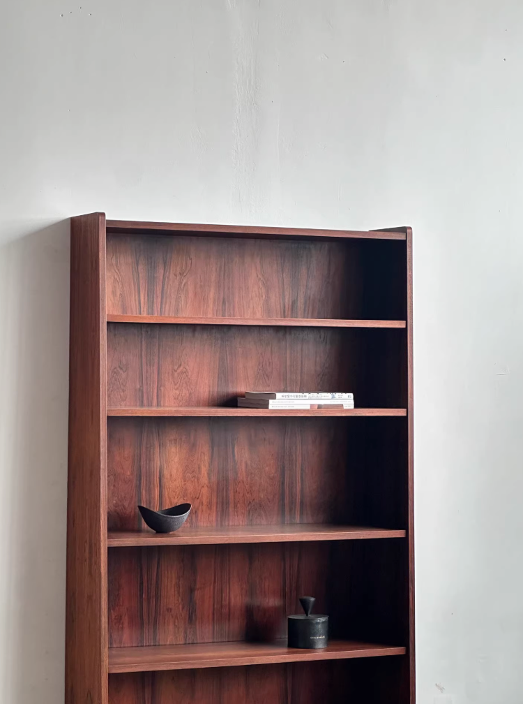Nordic Danish Open Rosewood Bookcase Sideboard by Designer