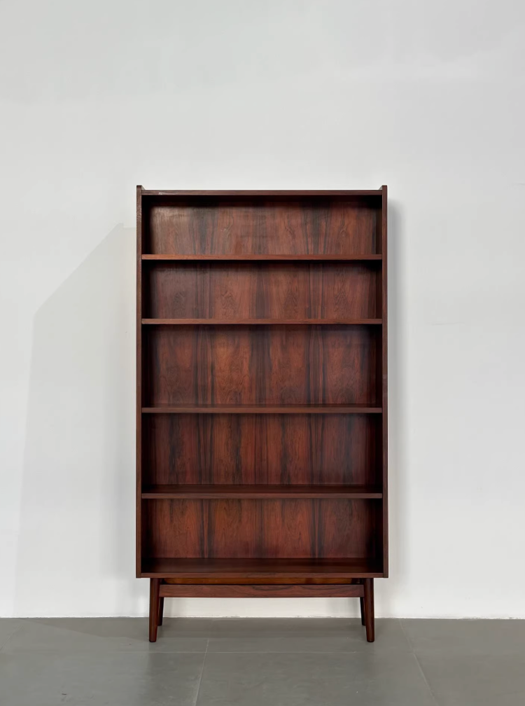 Nordic Danish Open Rosewood Bookcase Sideboard by Designer